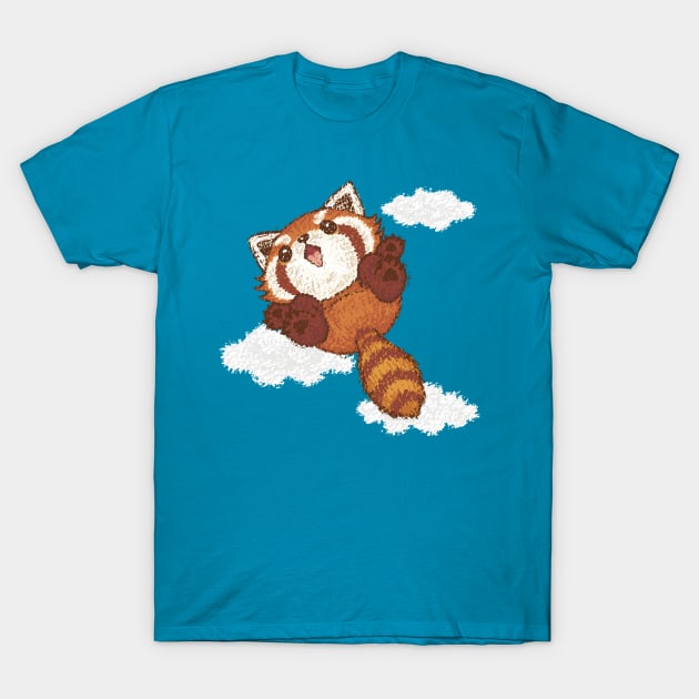 Red panda jump T-Shirt by sanogawa